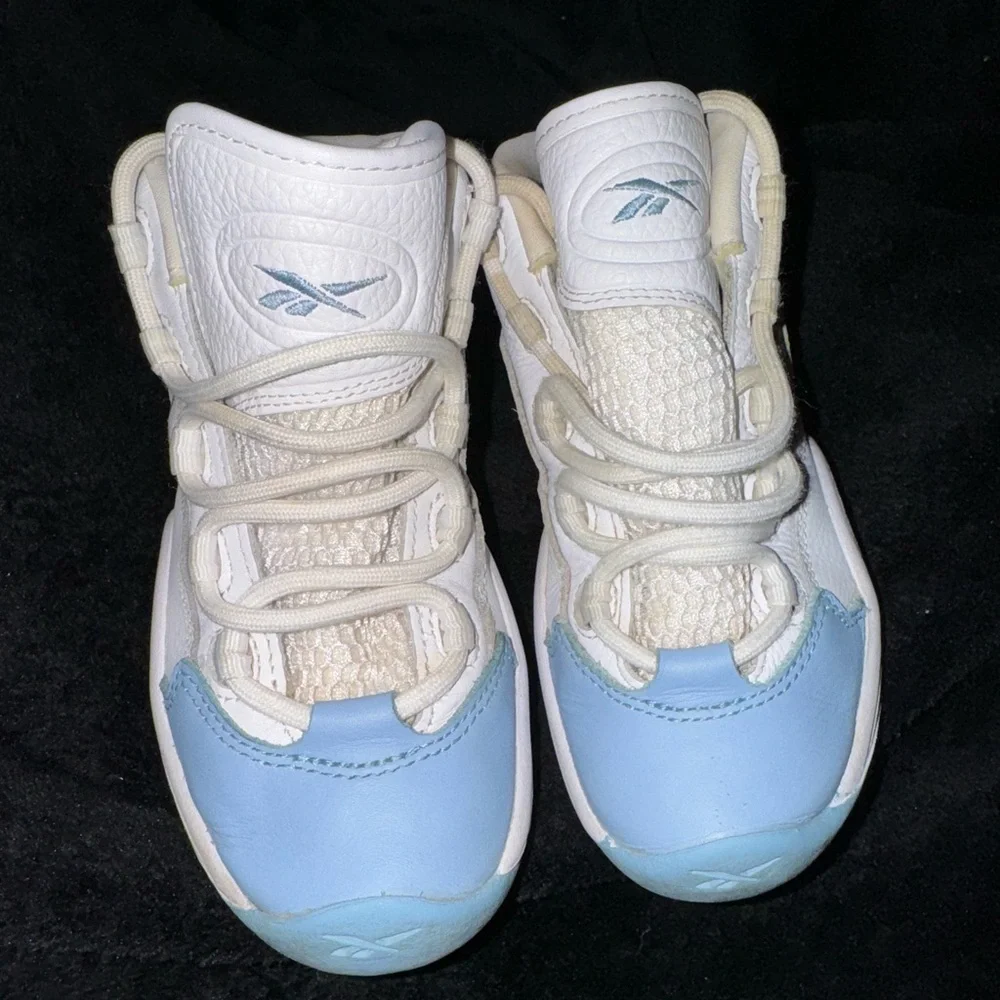 Reebok Question Mid Denver Nuggets Retro Blue White Youth Size US 13